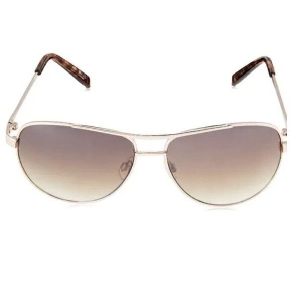 Jessica Simpson J106 GLD Aviator Sunglasses Gold Tone Brown Sunnies Shades - Picture 10 of 13